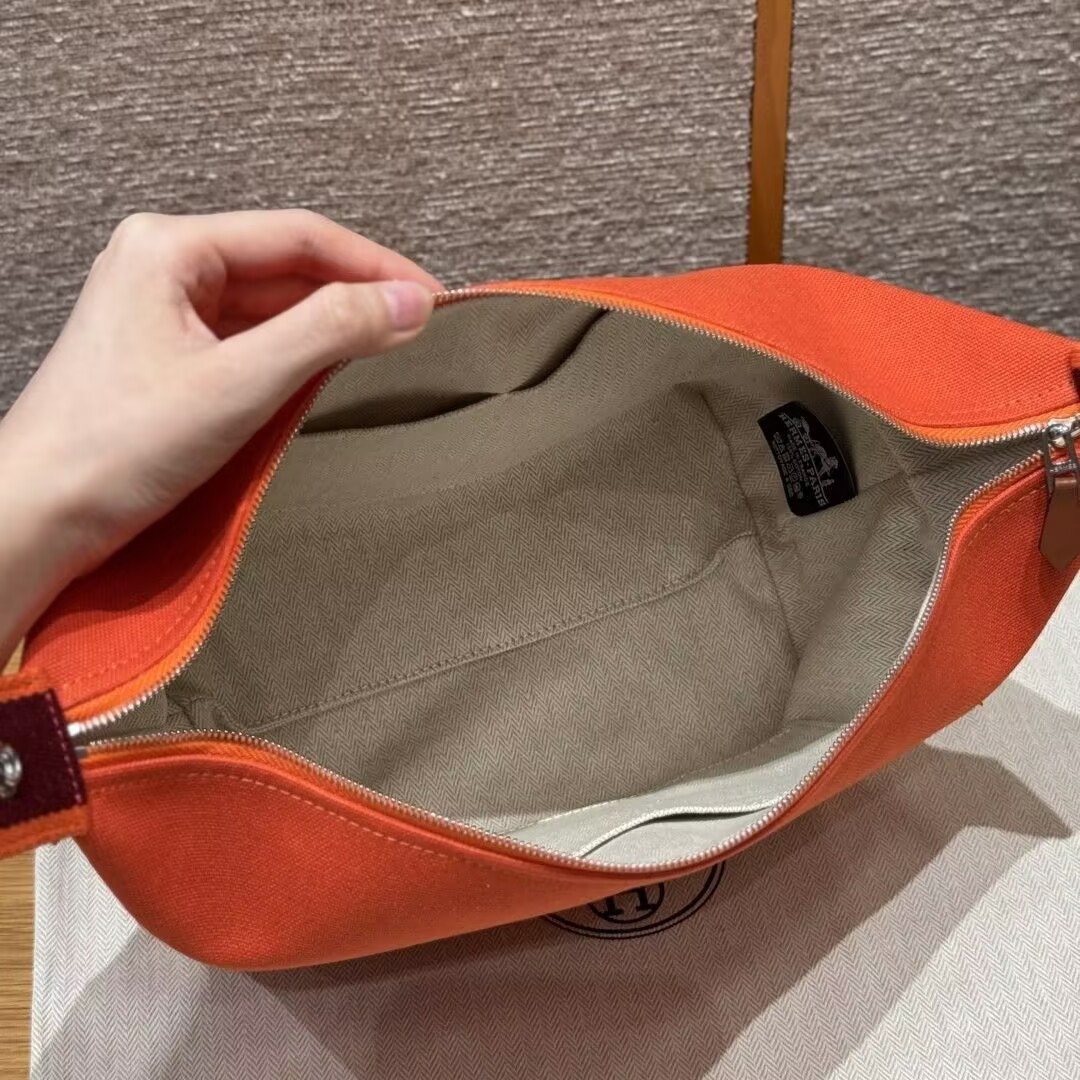 H**mes canvas bride-a-brac case toiletry pouch