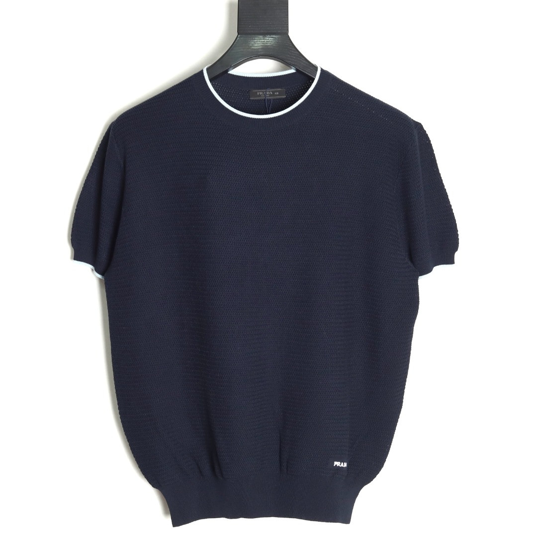 Pra*a prd knitting short-sleeved