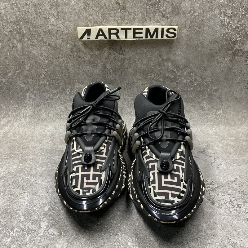 Balmain Unicorn Monogram Neoprene Low-Top Sneakers