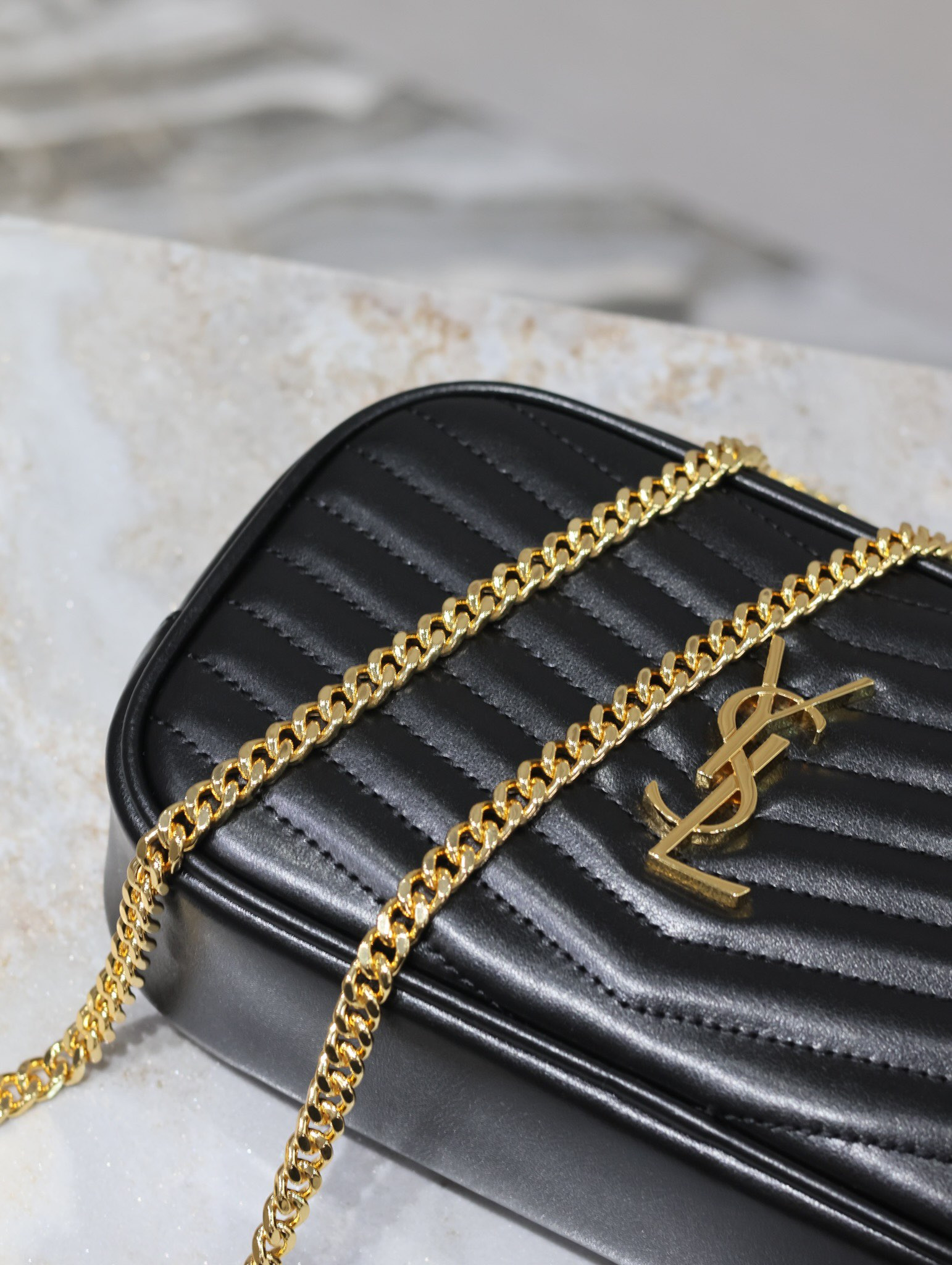 Y*L mini lou in quilted leather 7.5 x 4.1 x 2 inches