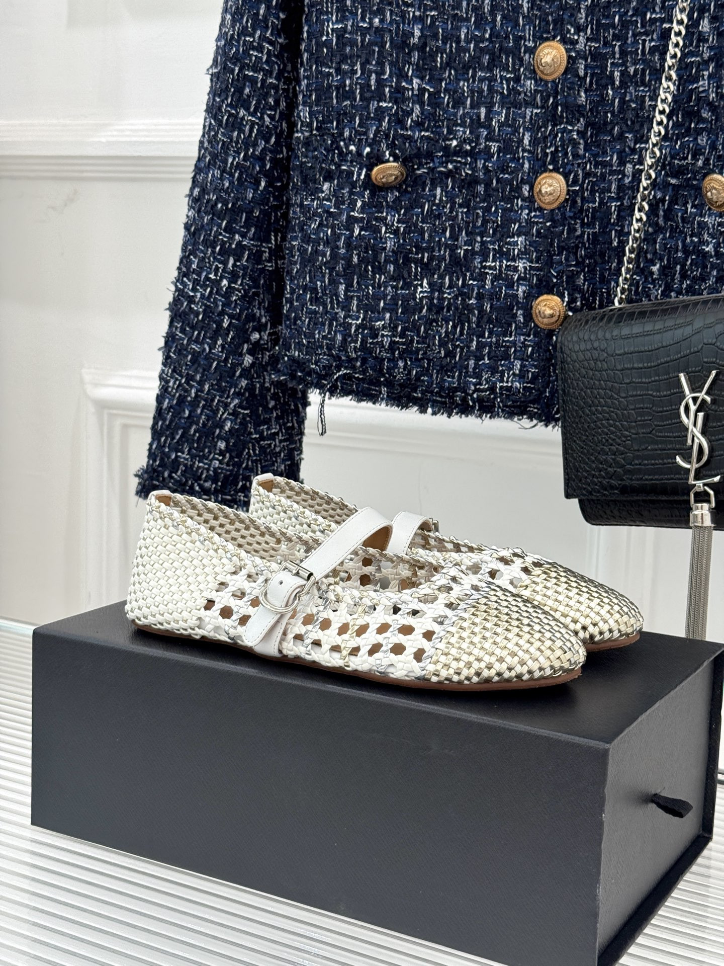 UA Alaïa Hollow Woven Mary Jane Flats(Customized Size 7-10 days production time)