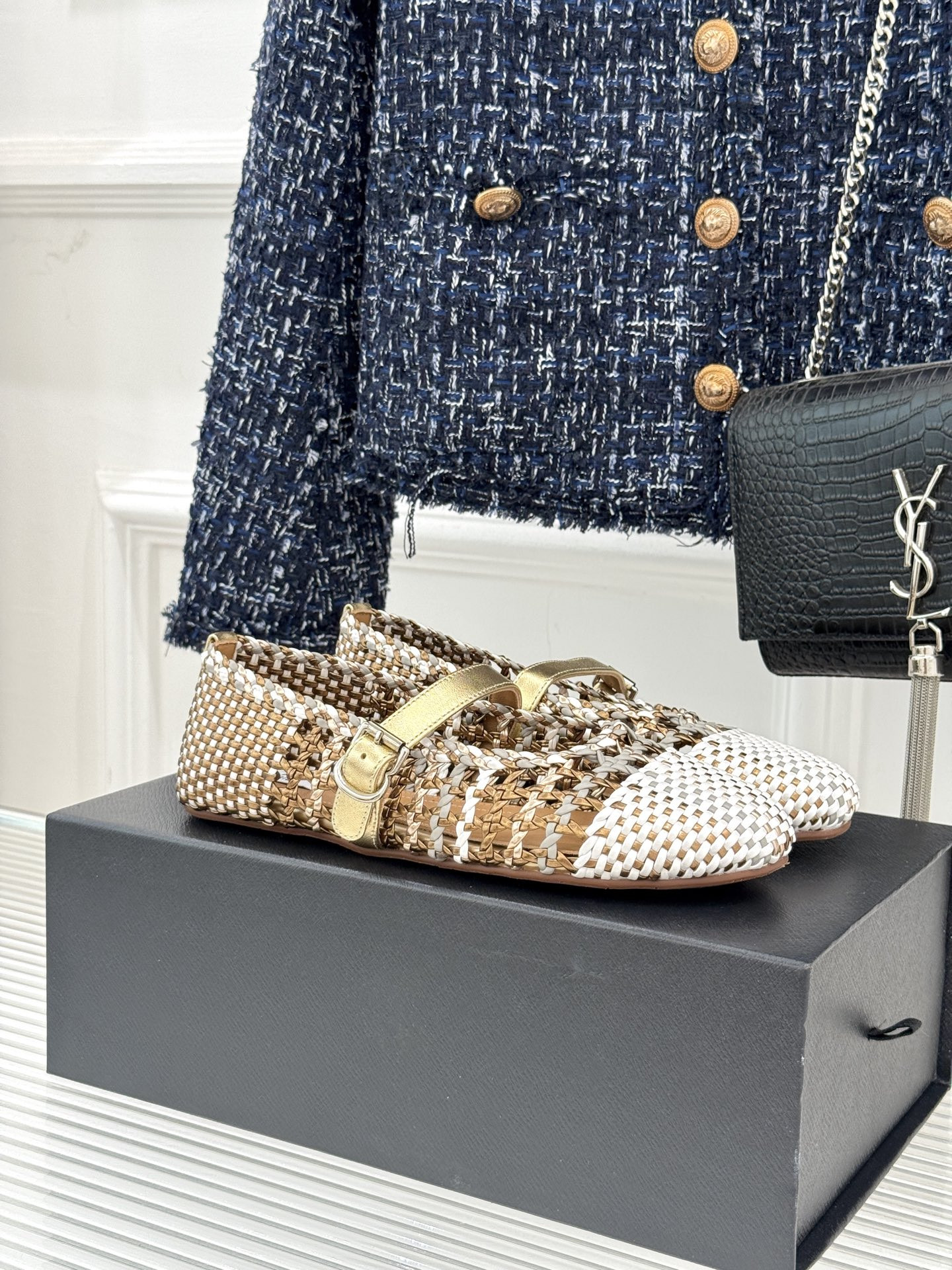 UA Alaïa Hollow Woven Mary Jane Flats(Customized Size 7-10 days production time)