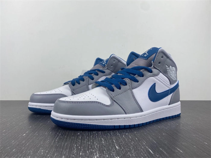 Comfortable Jordan 1 Mid True Blue Cement DO8423- 3690