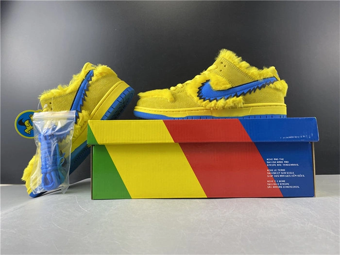 Nike SB Dunk Low Grateful Dead Bears Opti Yellow CJ5378- Neat 4896