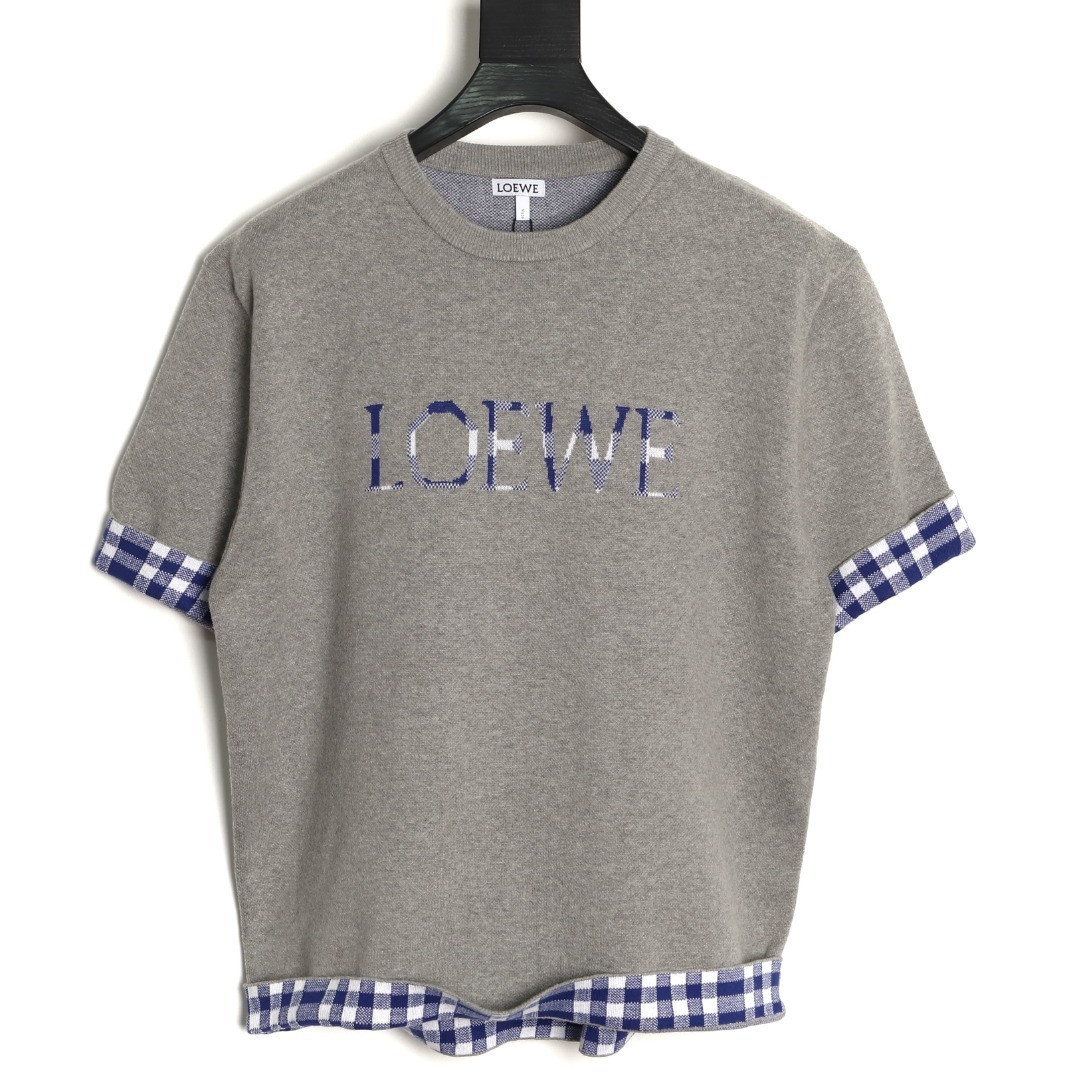 L0ew* knitting short-sleeved t-shirt
