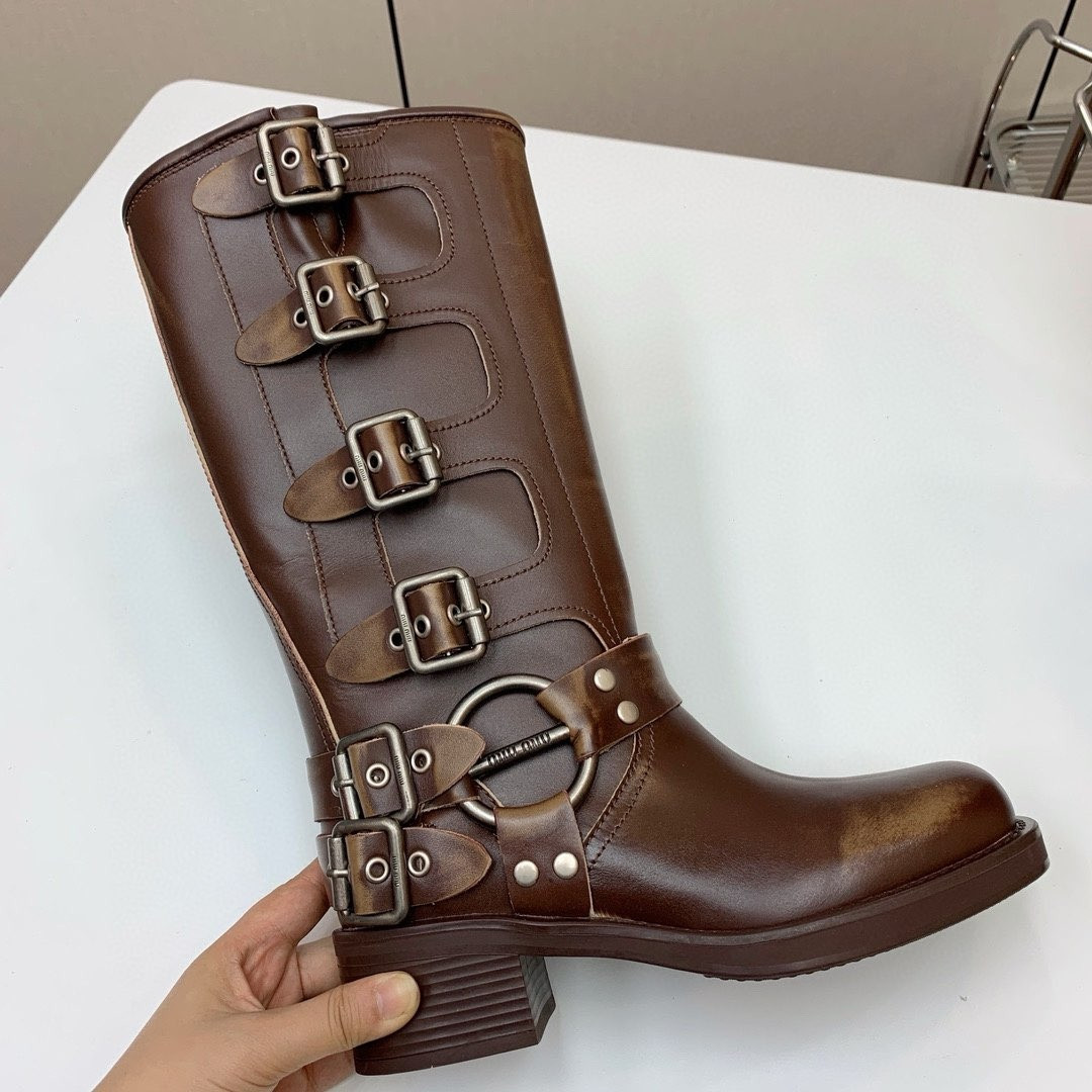UA Miu Miu Leather Boots