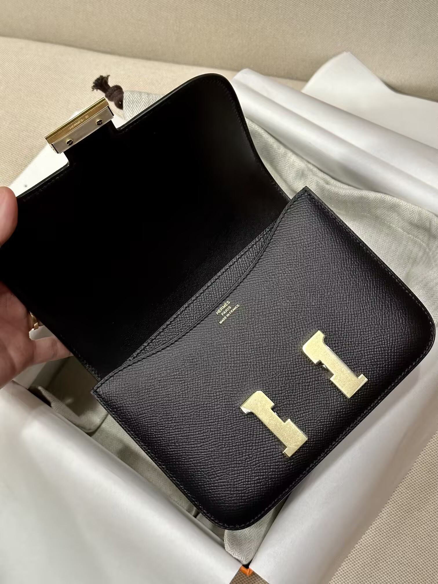 H**me5 Constance 19 Epsom Gold Hardware 18.5x15x5cm
