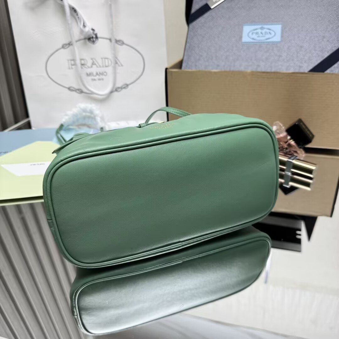 Pra*a Slouchy Lambskin Leather Shoulder Bag 25x18.5x11.5cm