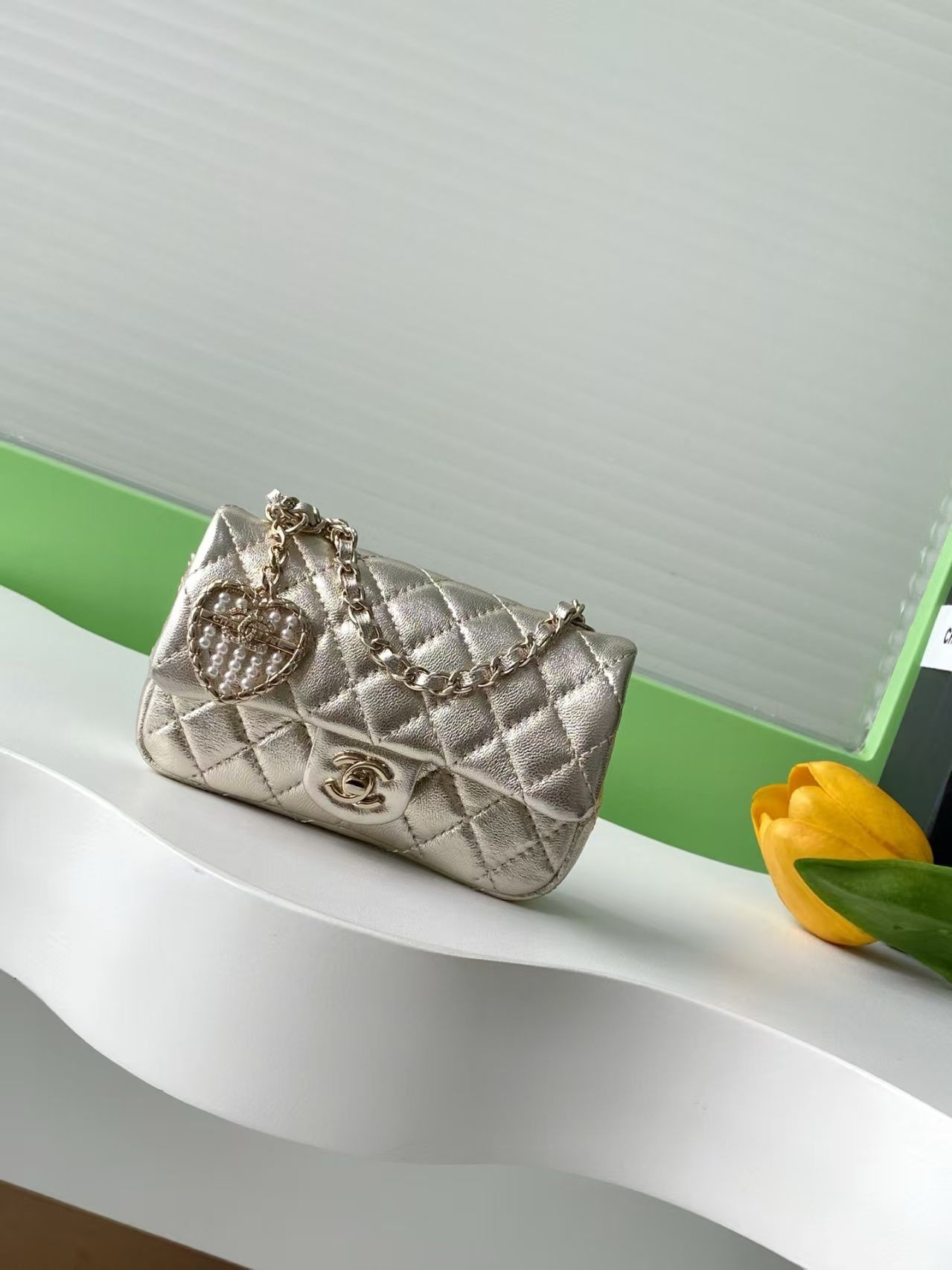 Ch**el Classic Mini Bag with Hook 8x12.5x5cm