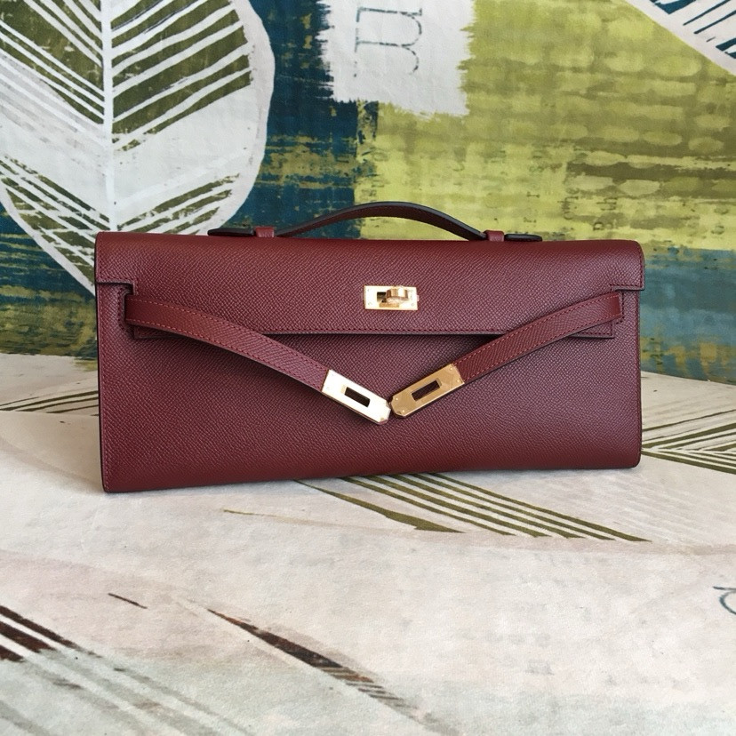 H**me5 Kelly Cut 31cm Epsom Leather Gold