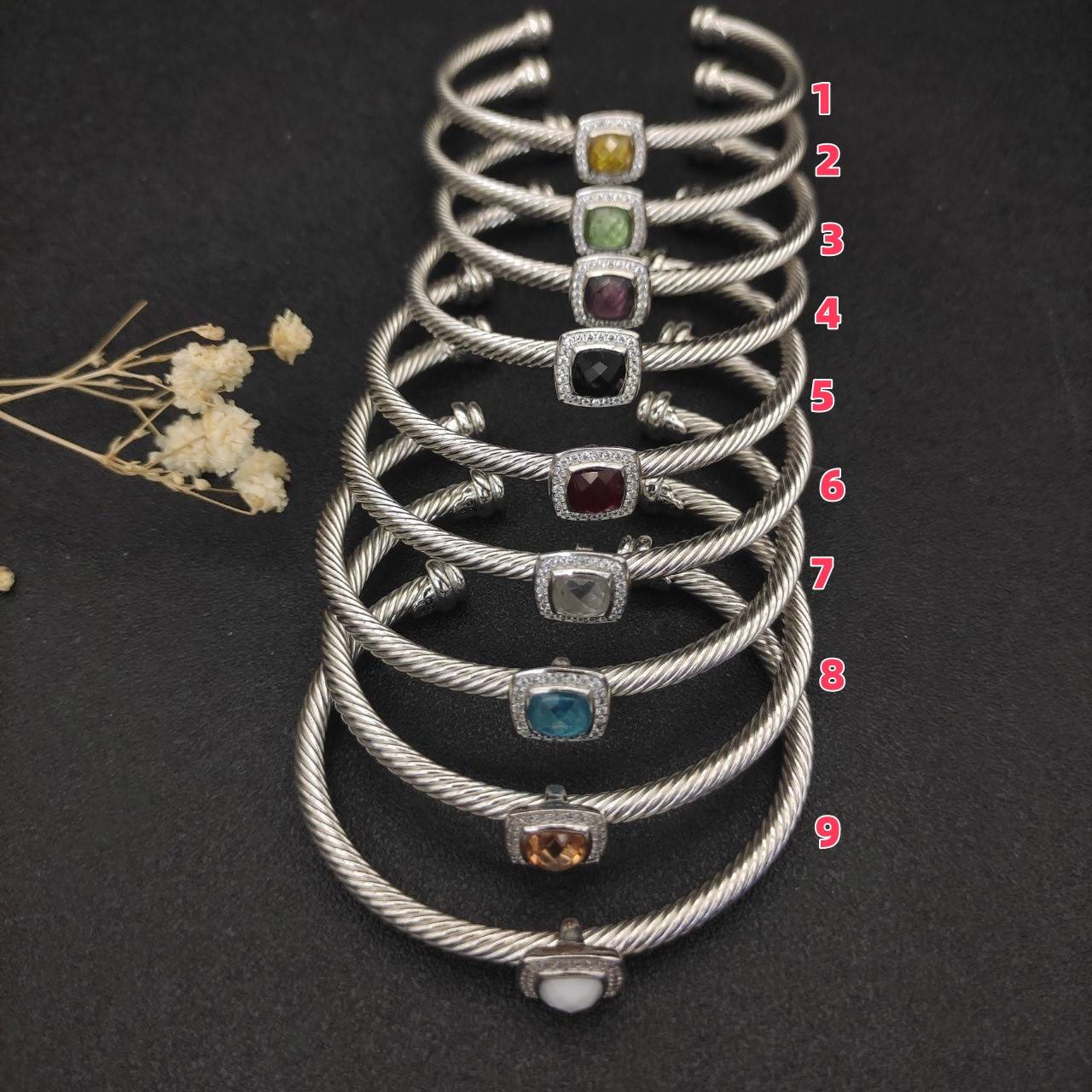 David Yurman 4mm Square D1am0nd Bracelet (wrist circumference 15-20cm)