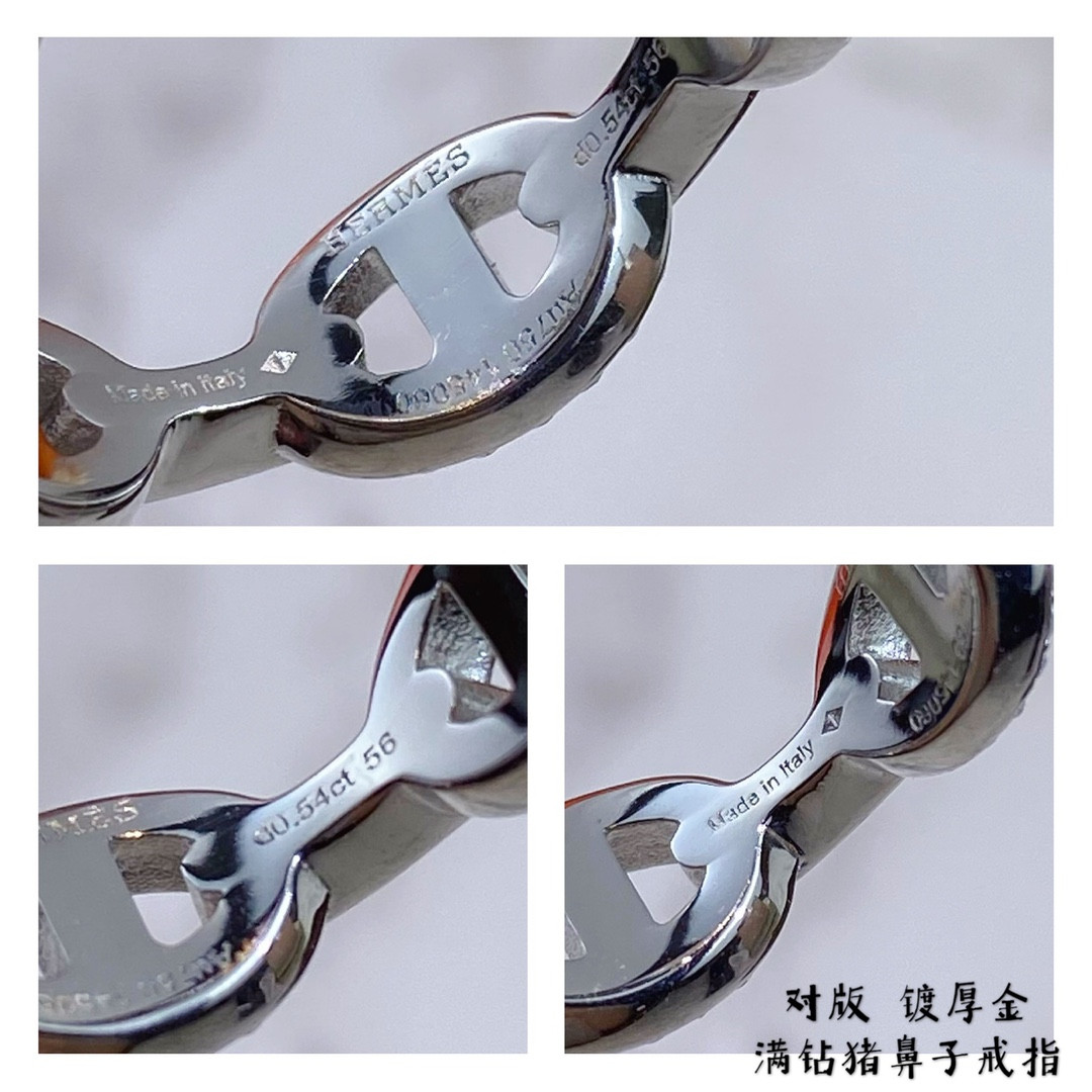 H**me5 fully D1am0nd-encrusted Collier de Chien Ring