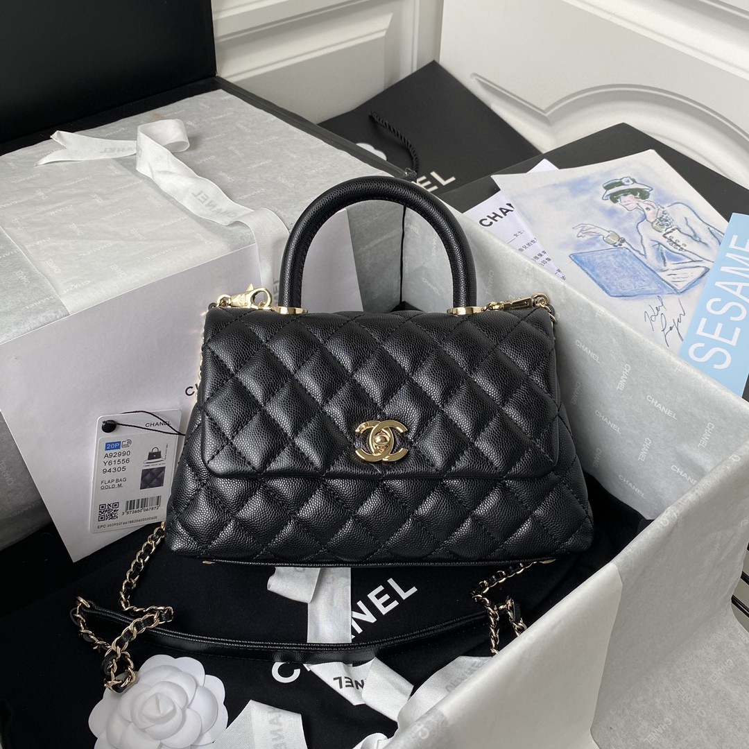 Ch**el Coco Handle Bag A92990 24x14x10cm