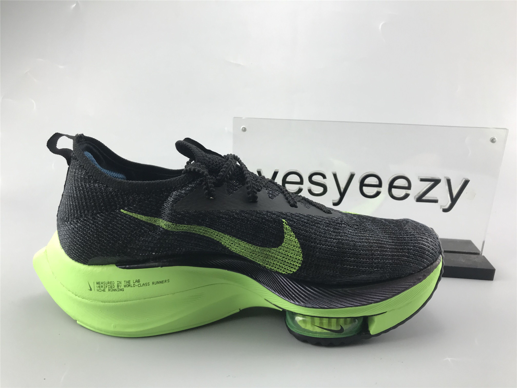 UA NIKE AIR ZOOM ALPHAFLY NEXT% BLACK ELECTRIC GREEN