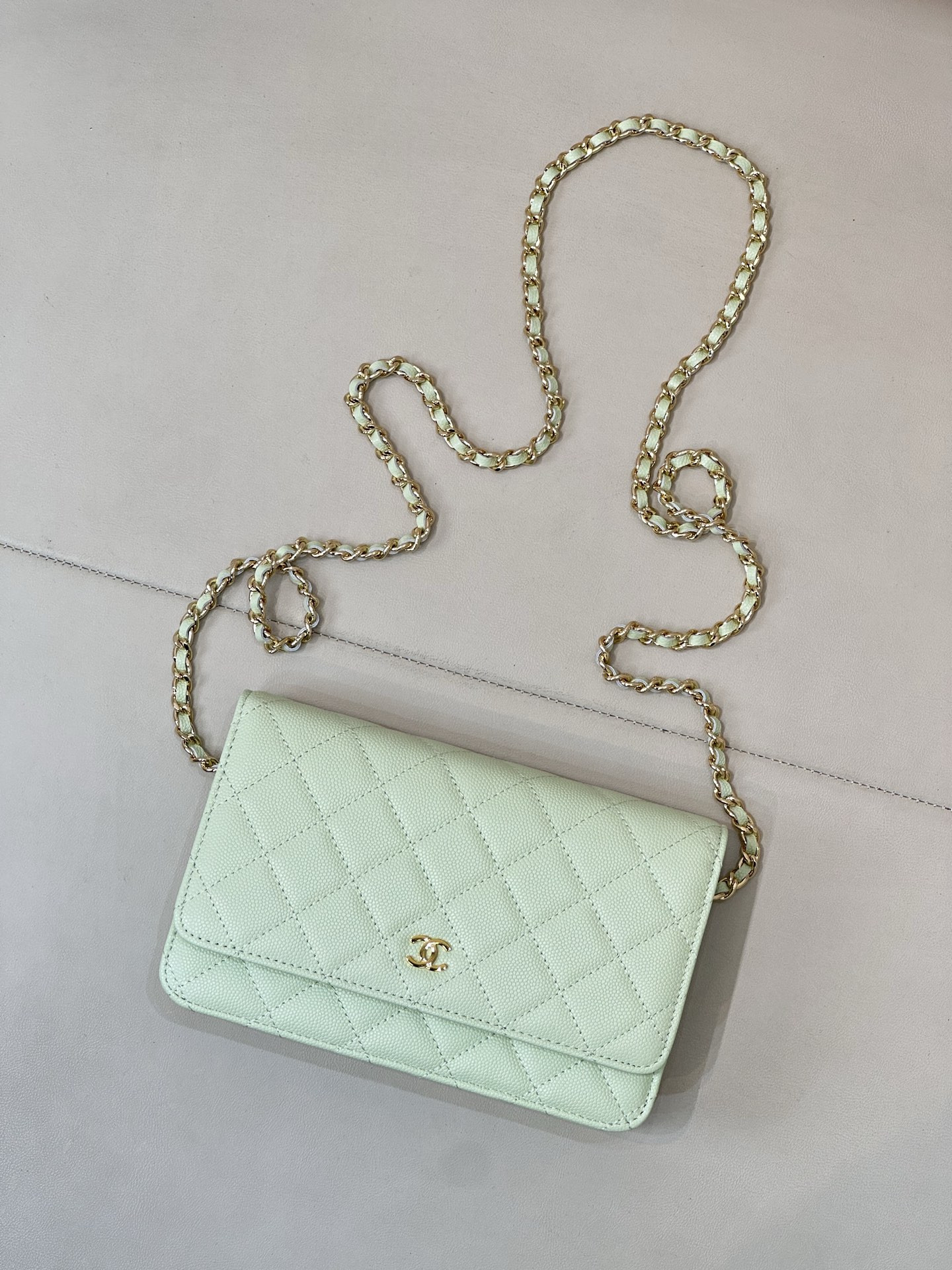 Ch**el WOC CLASSIC WALLET ON CHAIN AS0250 12x19x3cm
