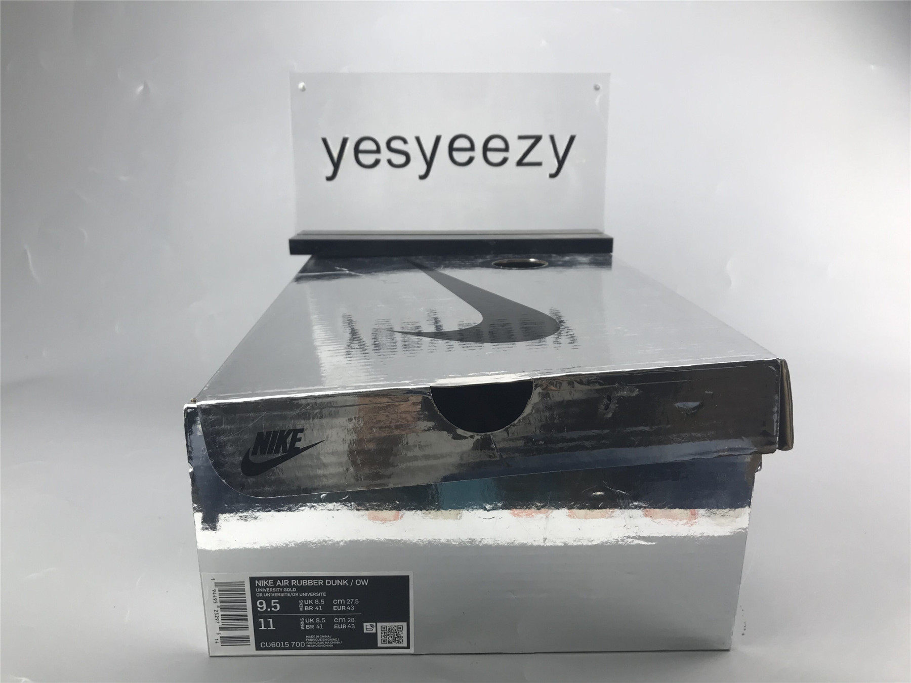 UA NIKE OFF-WHITE X AIR RUBBER DUNK UNIVERSITY GOLD