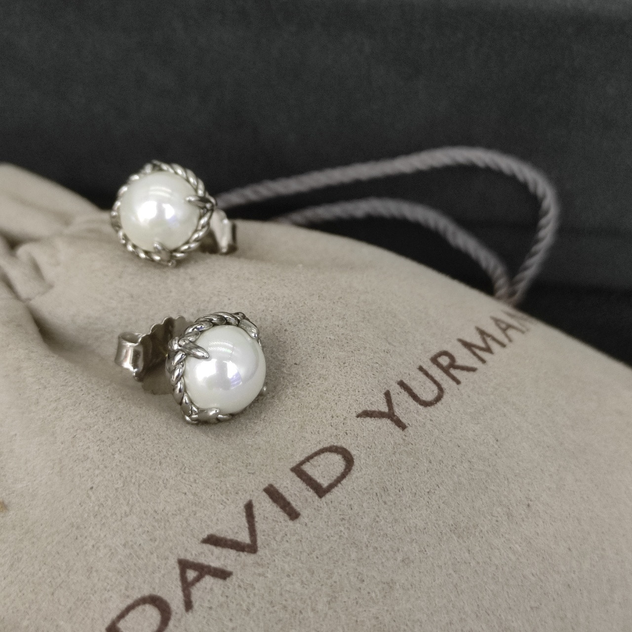 David Yurman four claw gem Earrings(Main stone 8mm)