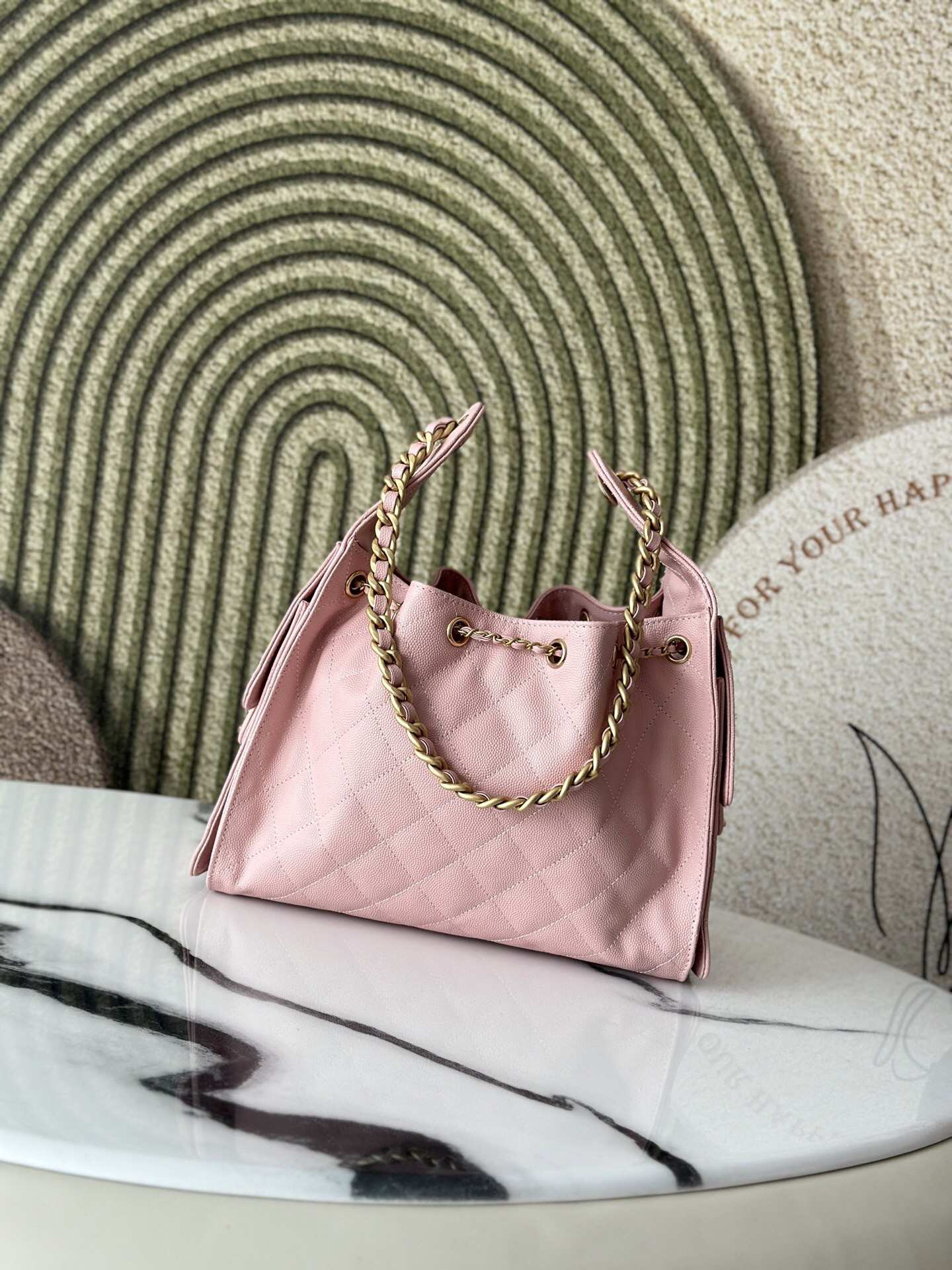 Ch**el 25 small Bucket Hobo handbag AS5293 30x26x14cm