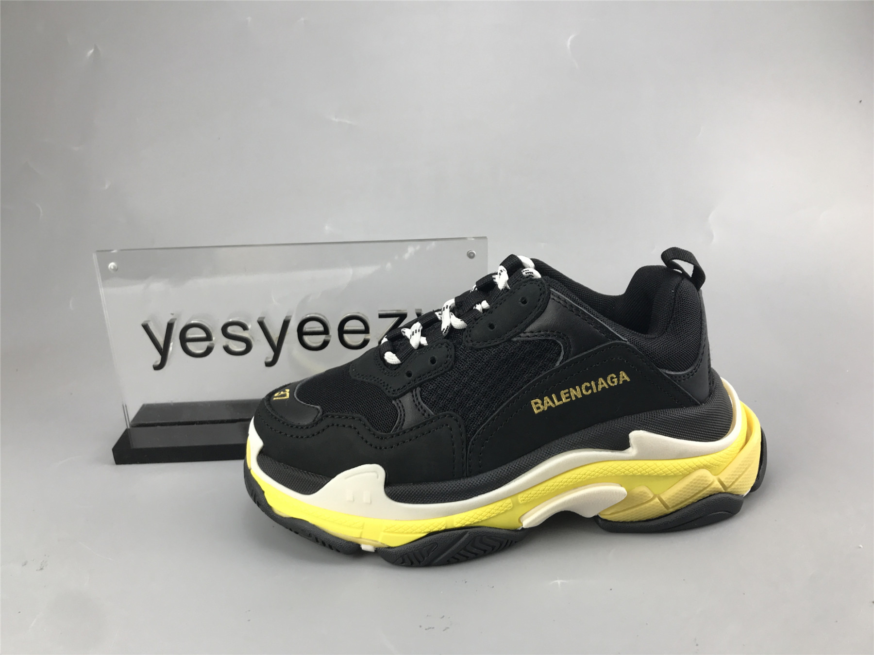 UA TRIPLE S CLEAR SOLE BLACK YELLOW