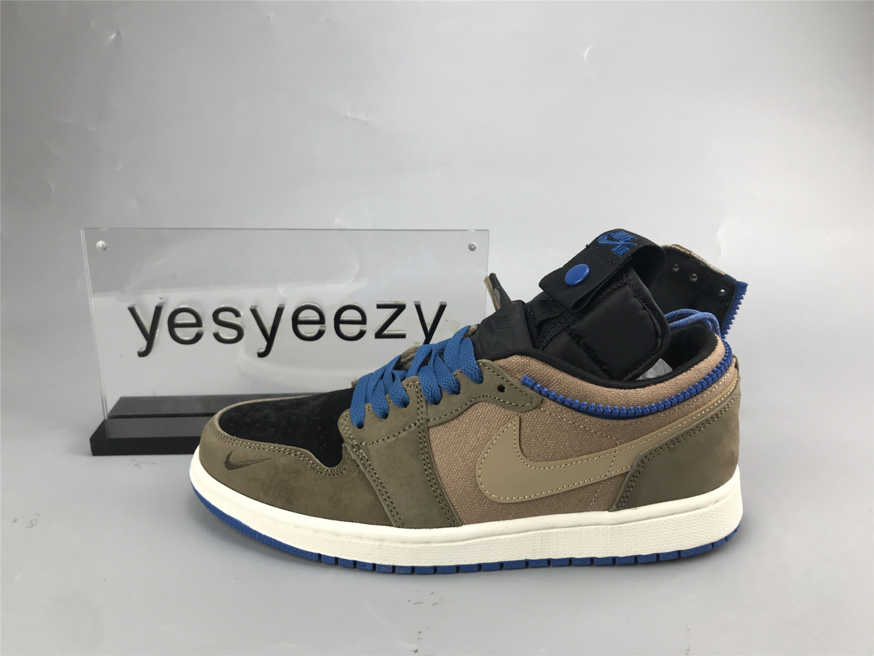 UA AIR JORDAN 1 HIGH SWITCH BLACK BROWN BLUE