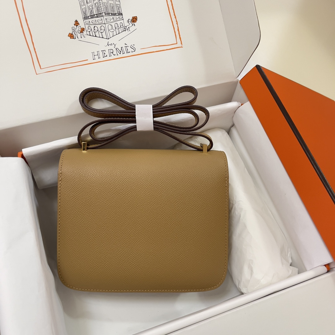 H**me5 Constance 19 Epsom Gold Hardware 7.25" x 6.25" x 2.25"