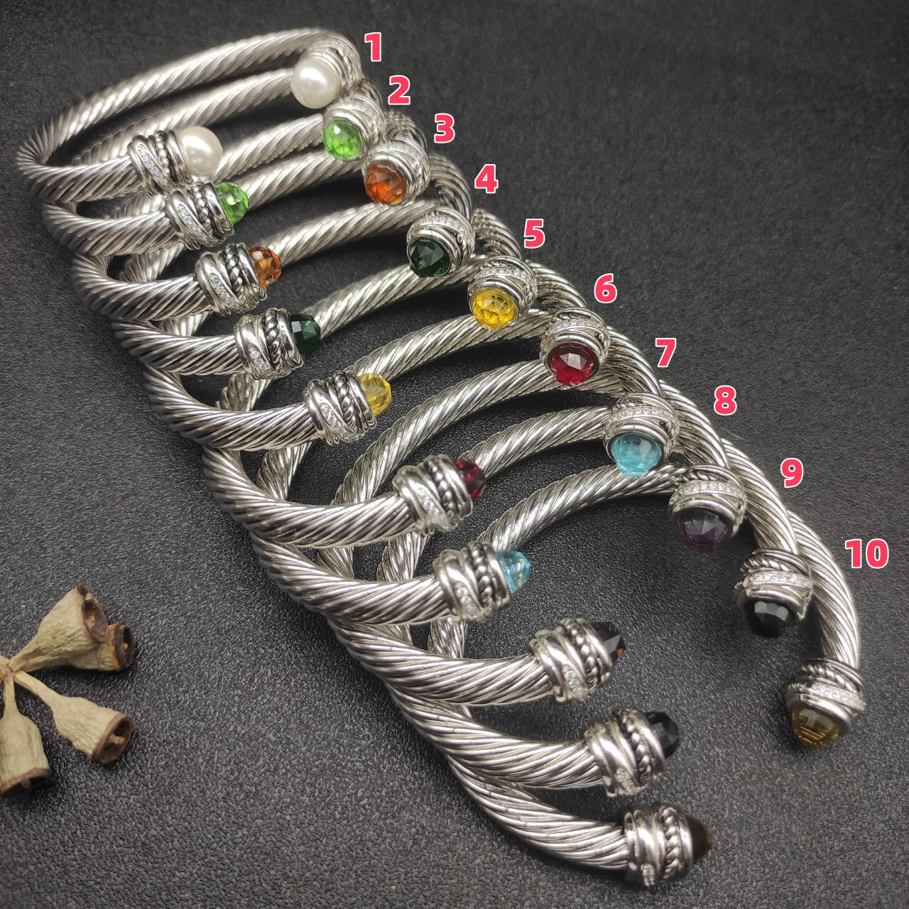 David Yurman 7mm Rotating D1am0nd setting Bracelet (wrist circumference 15-20cm)