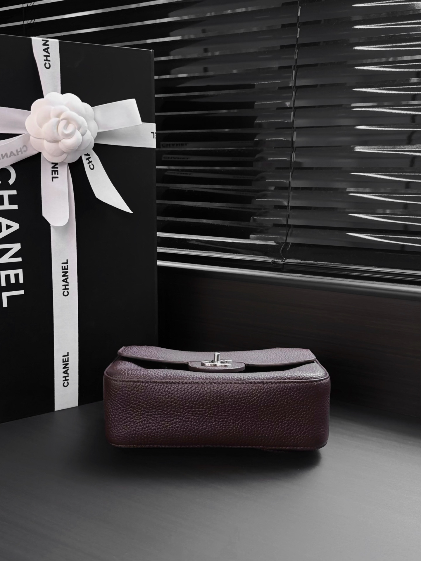 Ch**el Mini Flap Bag Coffee Silver Hardware AS6573 13x20x6cm