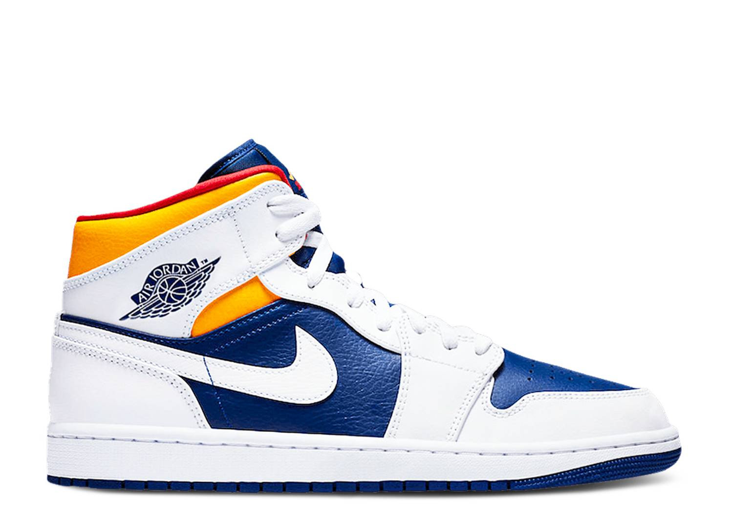 UA AIR JORDAN 1 MID 'WHITE DEEP ROYAL BLUE'