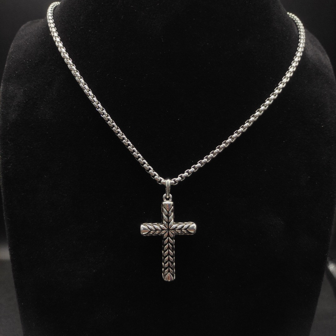 David Yurman cross Necklace(Chain length 50+5cm delay chain Chain thickness 3mm)