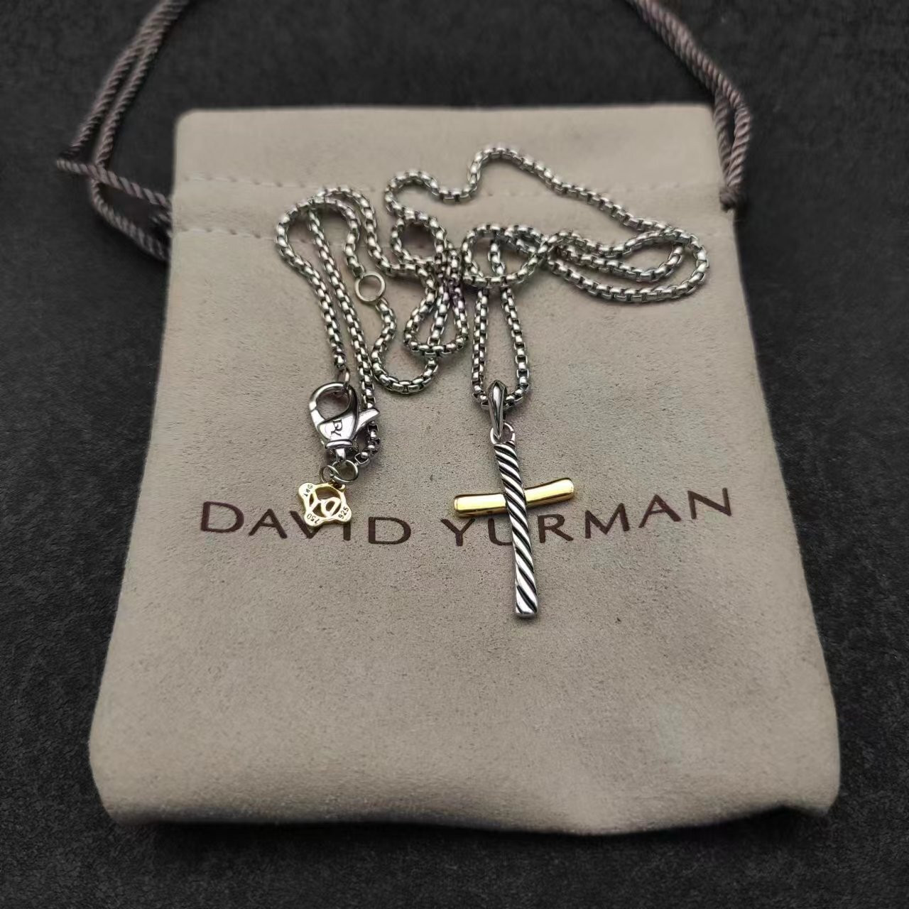 David Yurman Cross Necklace(Chain length 45+5cm delay chain Chain thickness 2mm)