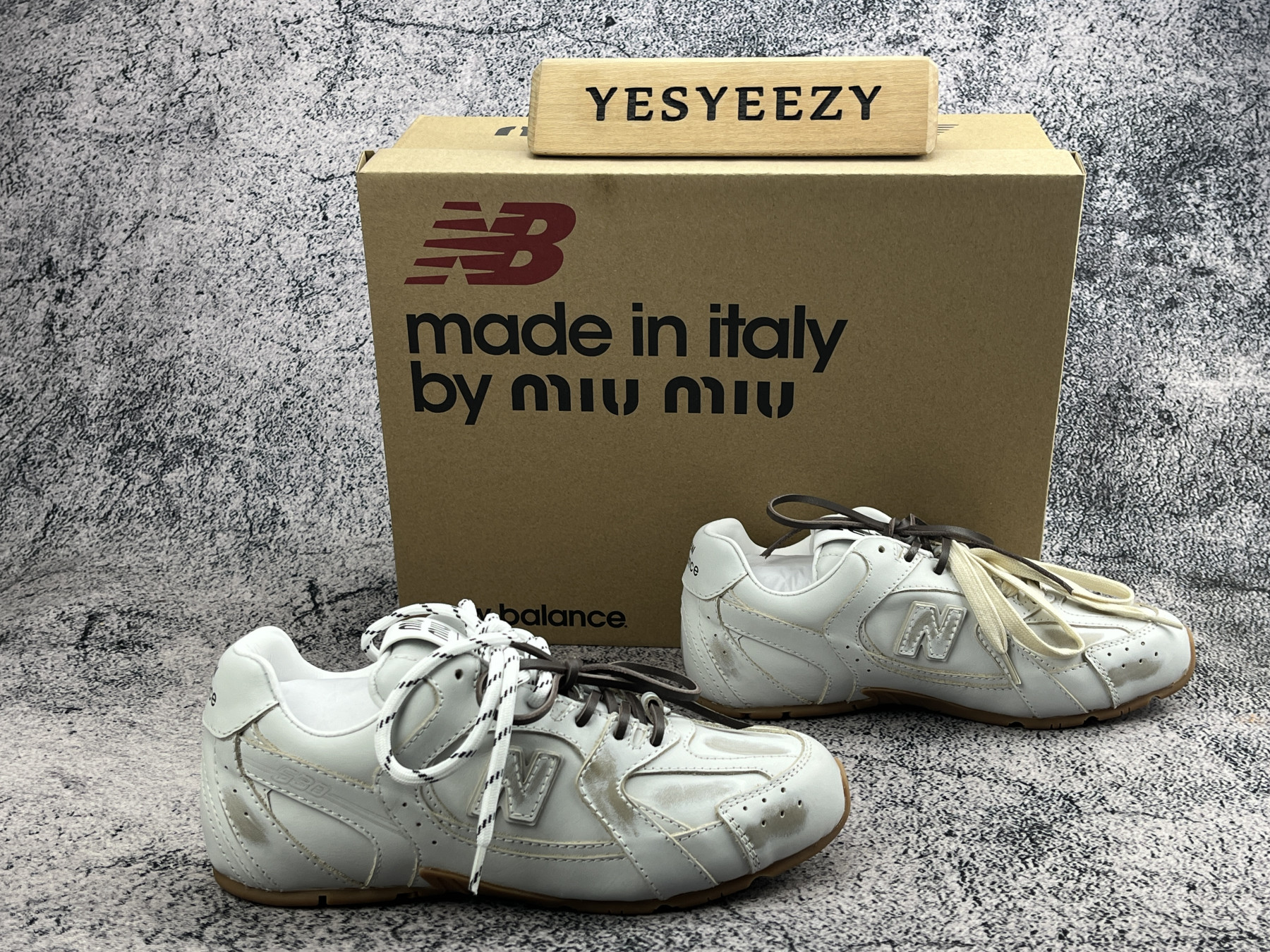UA Miu Miu x New Balance 530 SL leather sneakers