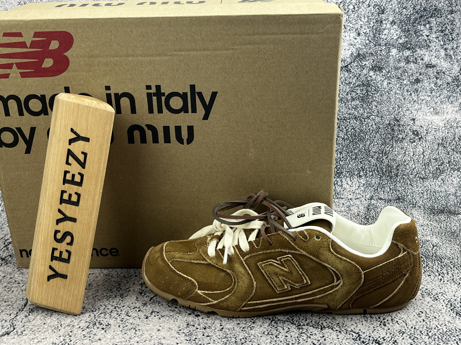UA Miu Miu x New Balance 530 SL suede sneakers