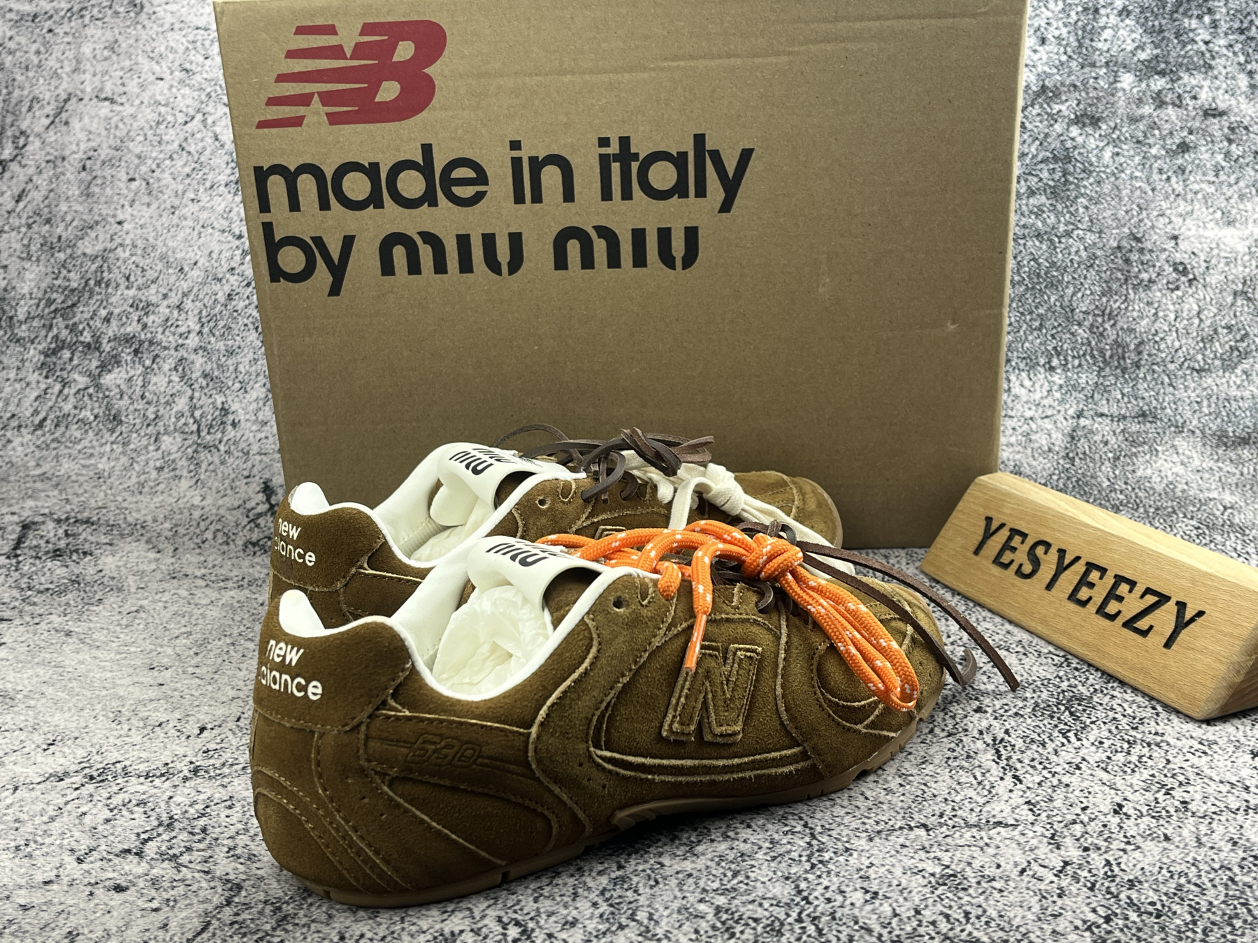 UA Miu Miu x New Balance 530 SL suede sneakers