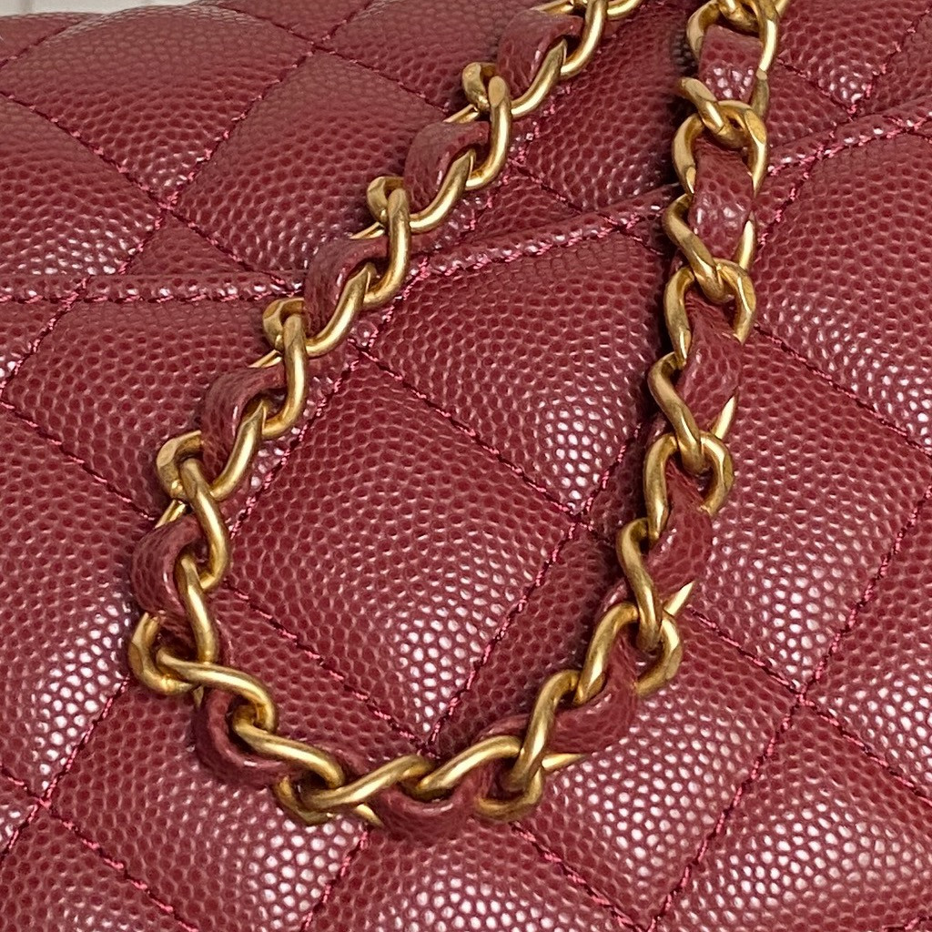 Ch**el FLAP BAG WITH TOP HANDLE 19.5x12x6.5cm