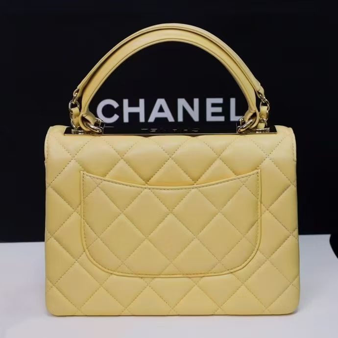 Ch**el flap bag with top handle 17x25x12cm