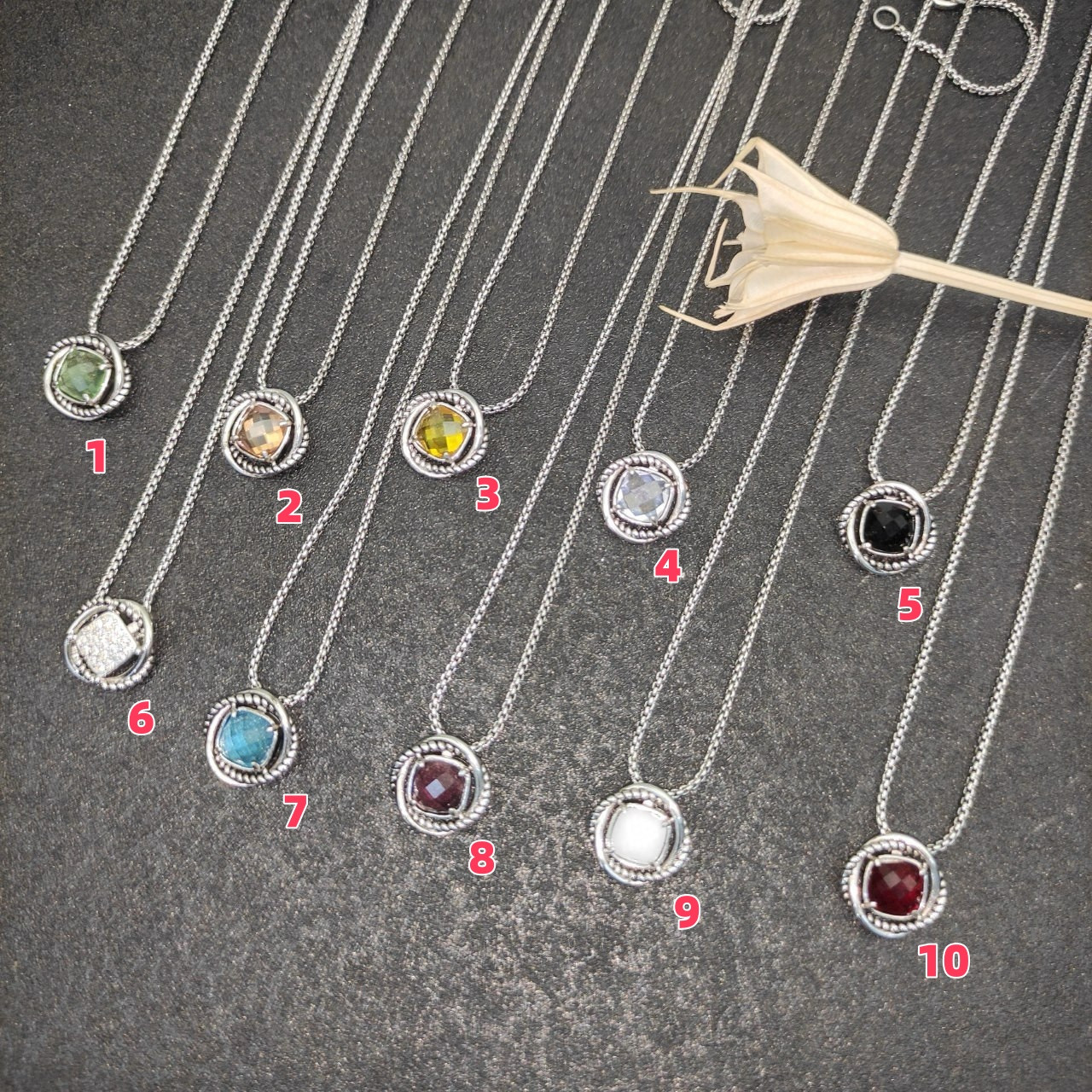 David Yurman Square D1am0nd Necklace(Main stone 7mm, chain thickness 1.5mm, length 45+5cm delay chain)