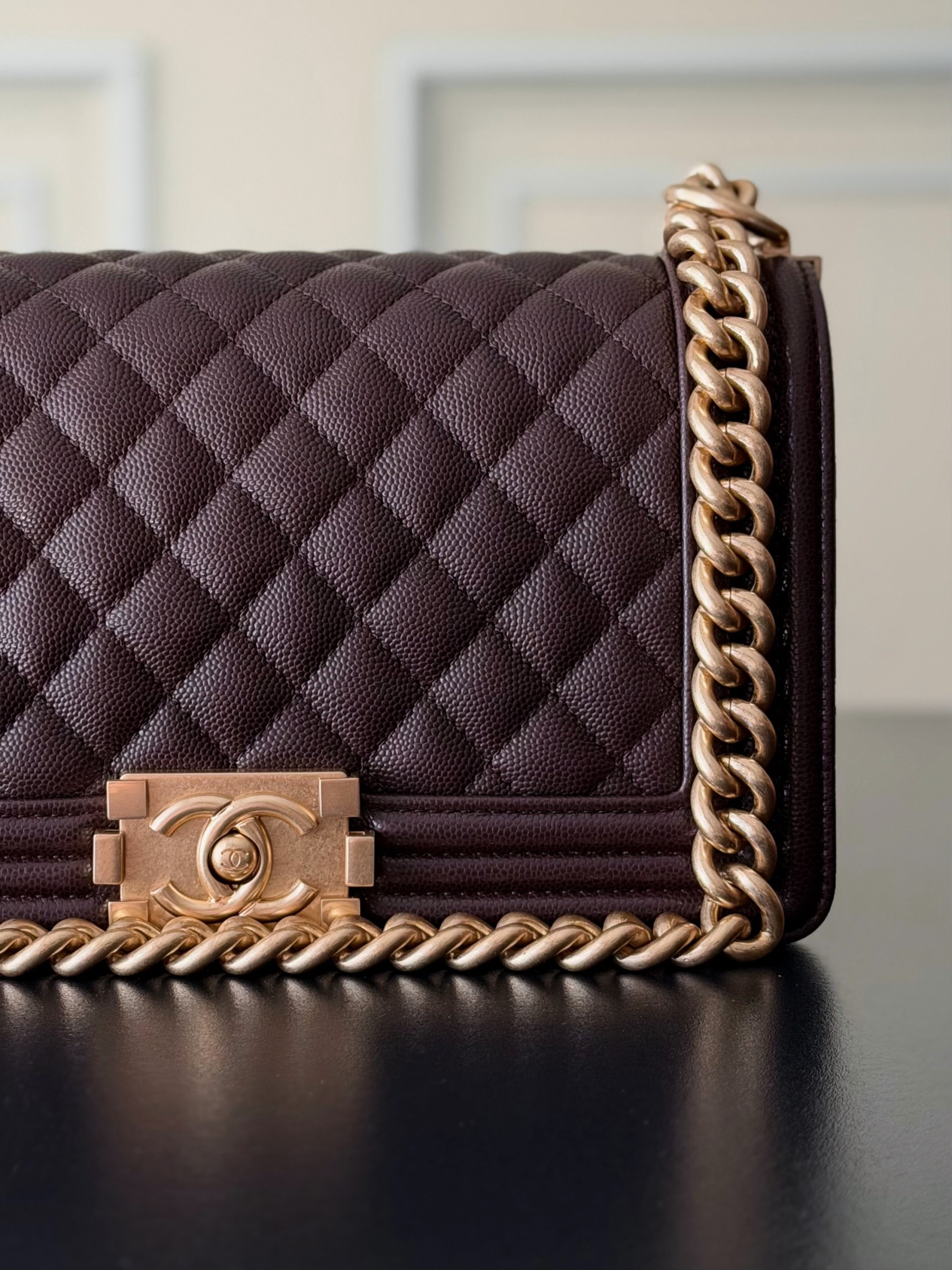 Ch**el Boy Handbag 15x25x9cm