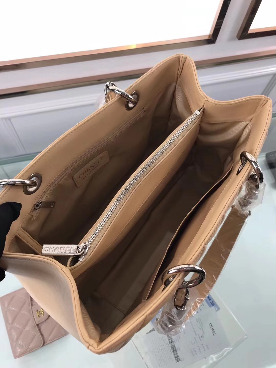 Ch**el GST lambskin leather silver hardware