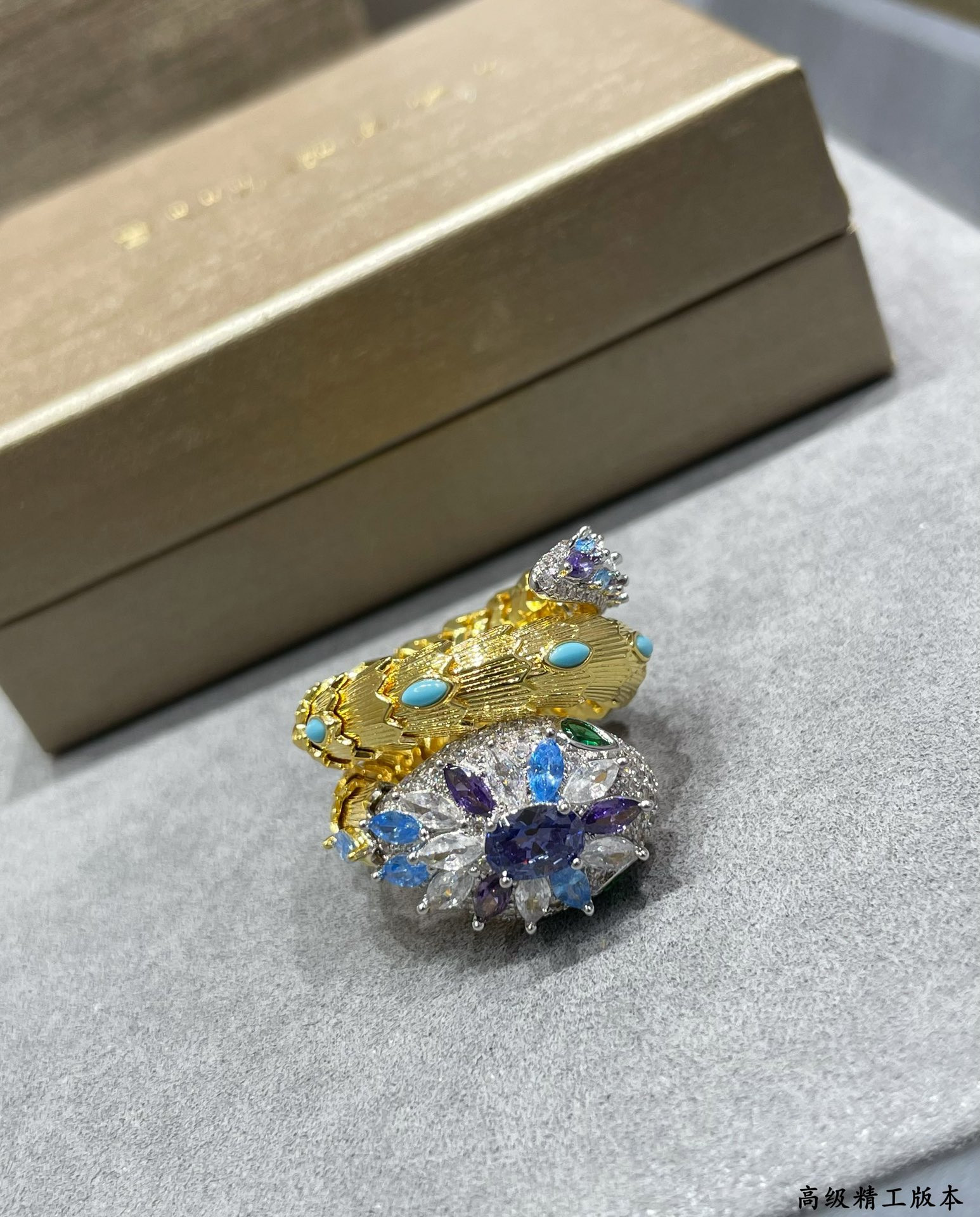 Bv1g*ai D1am0nd Princess Snake Ring