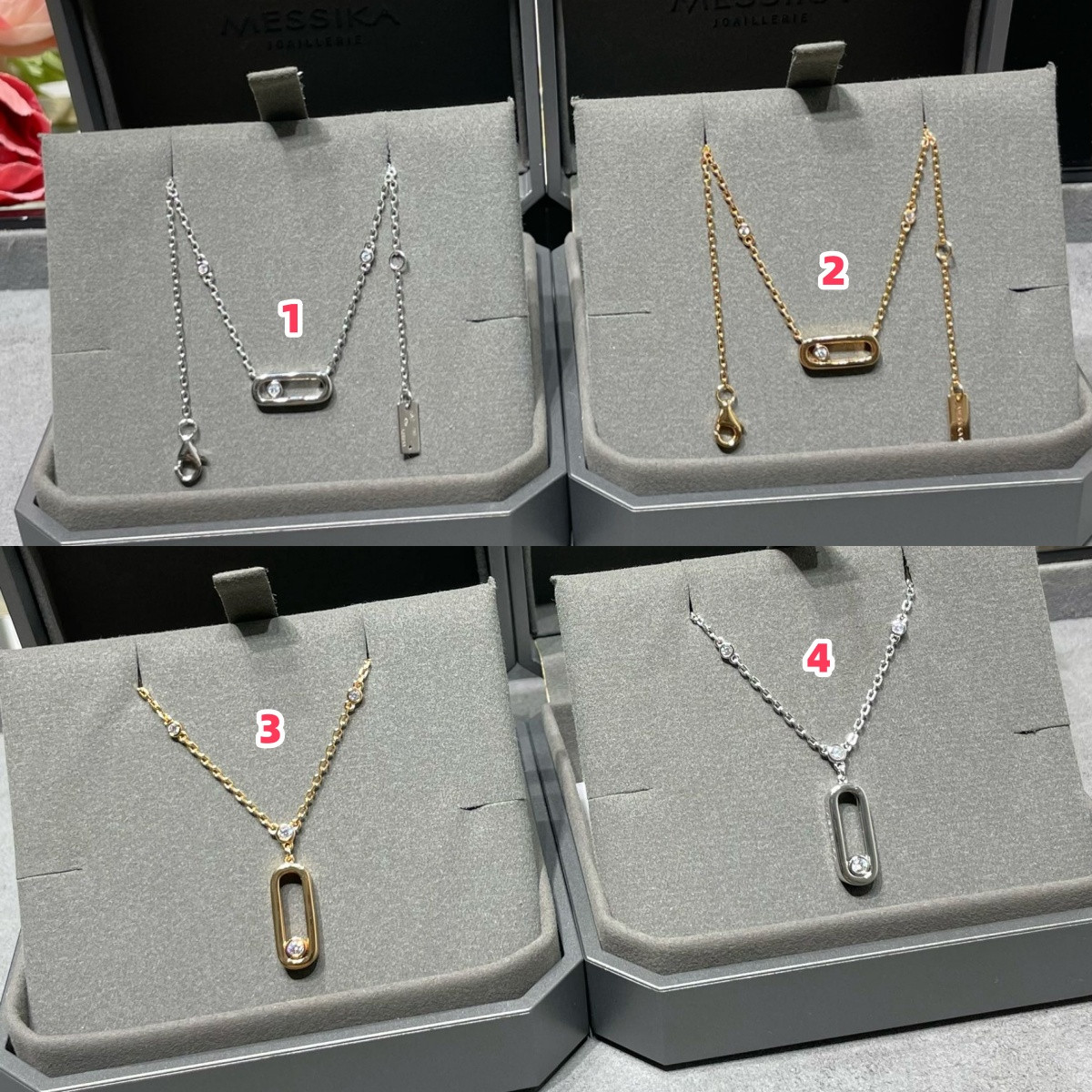 Messika Polished Single D1am0nd Moving Necklace