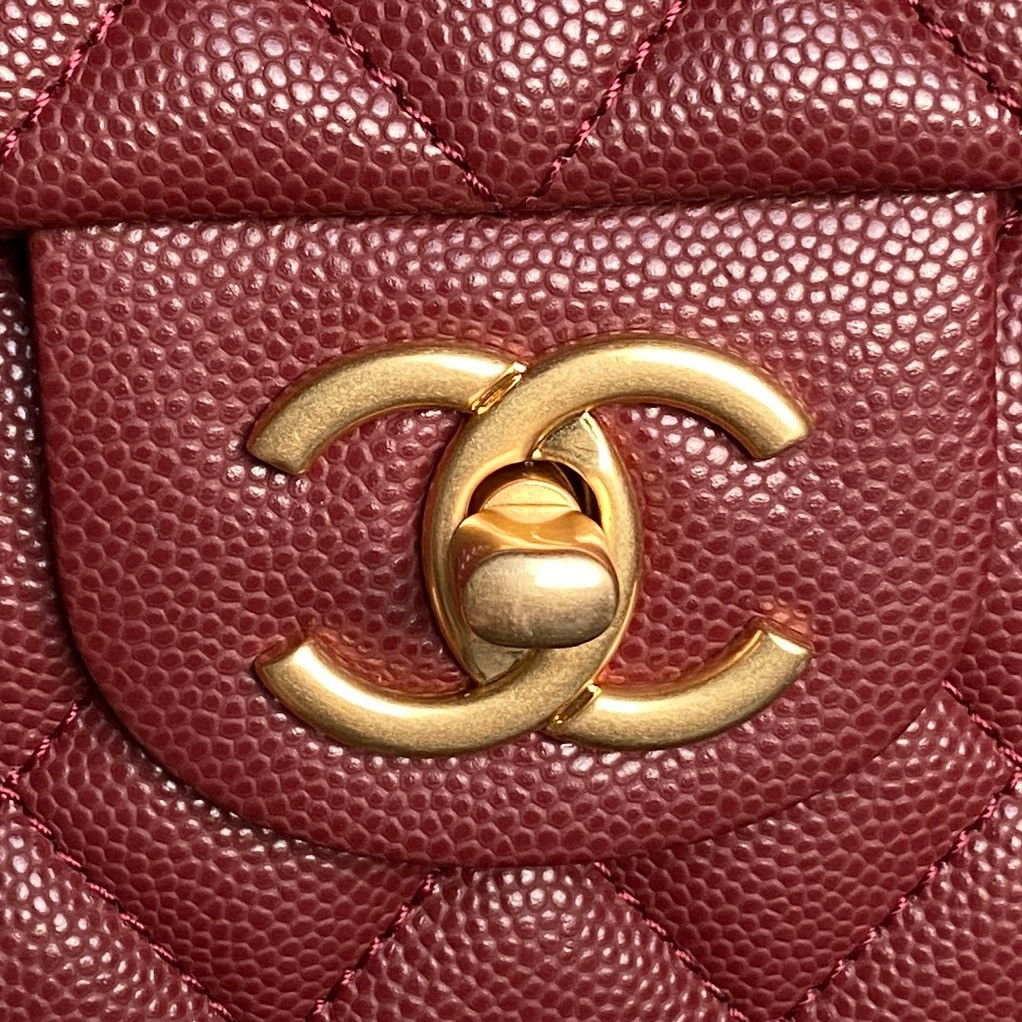 Ch**el FLAP BAG WITH TOP HANDLE 22.5x13.5x6cm