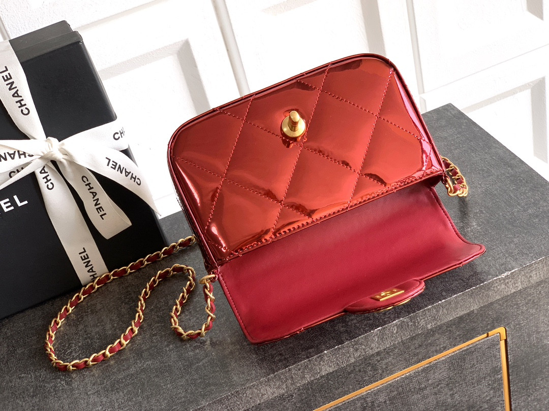 Ch**el Mini Flap Bag with Top Handle 13x18.5x4.5cm
