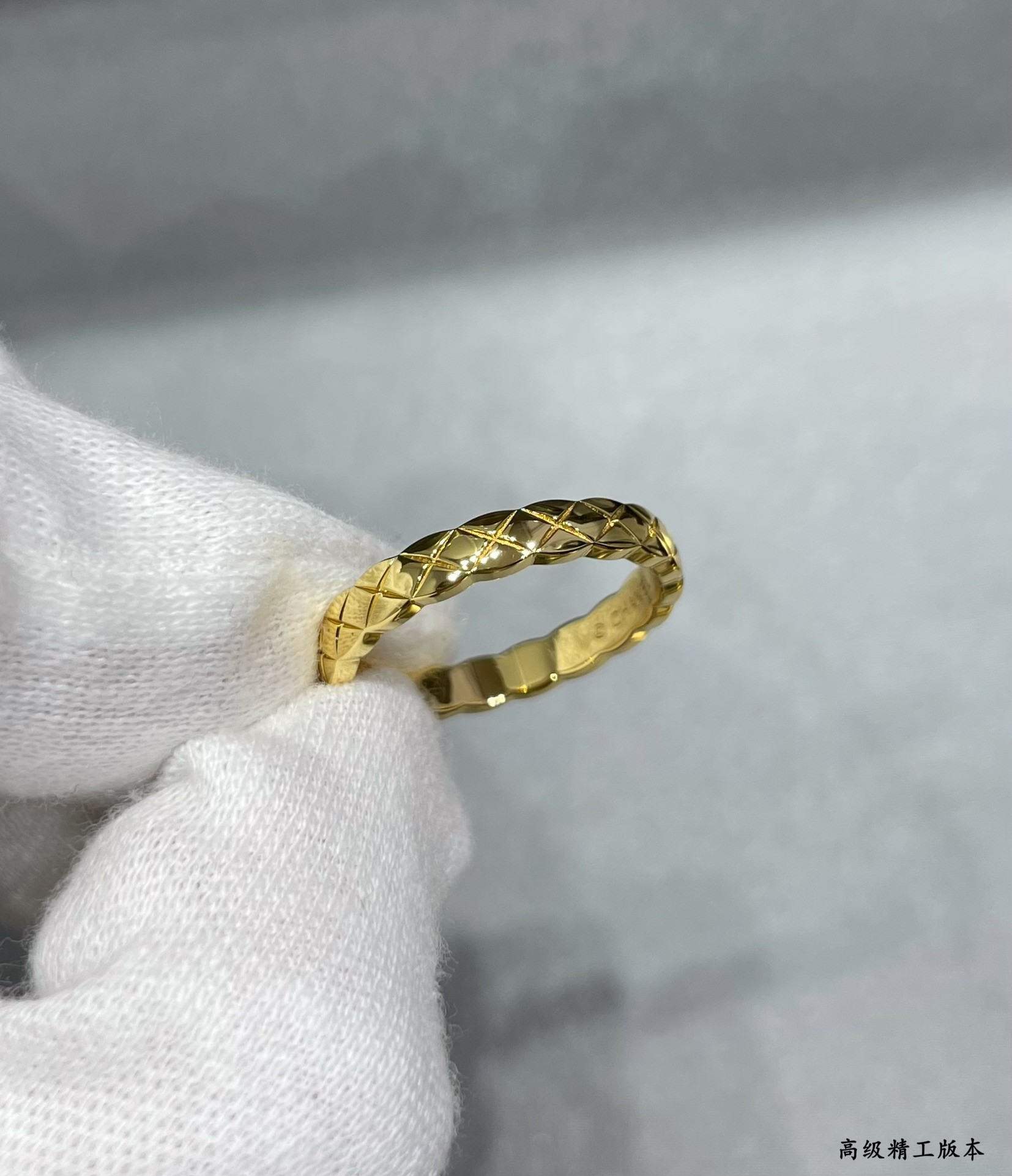 Ch**el Narrow D1am0nd Pattern Smooth Ring