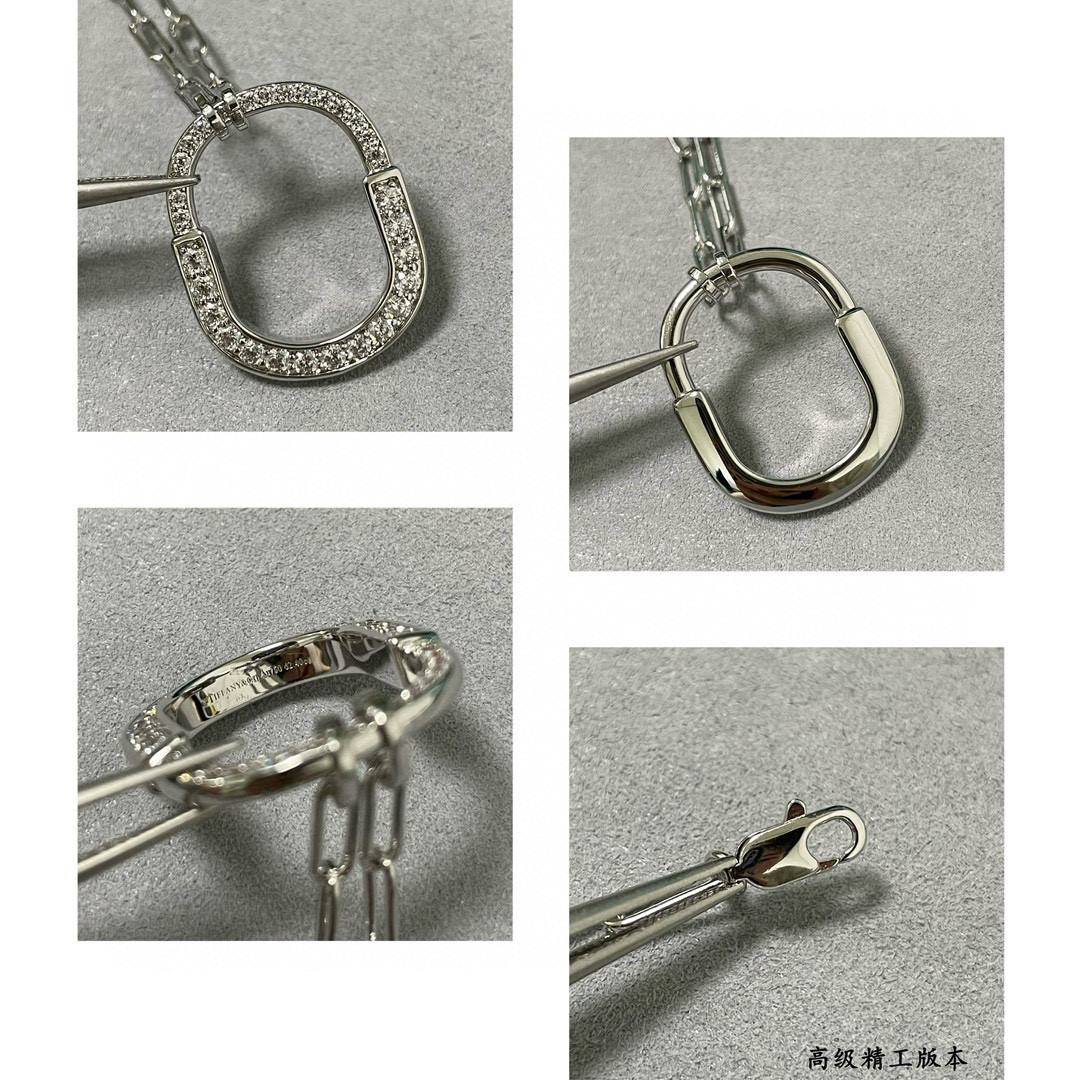 T*f*ny & Co. Full D1am0nd Lock Necklace