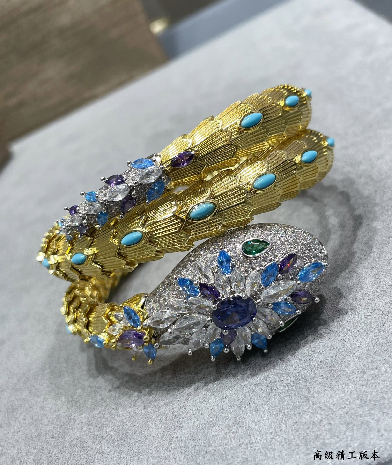 Bv1g*ai Blue D1am0nd Princess Snake Bracelet