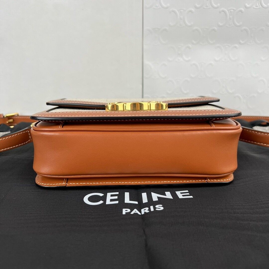 Ce1i*e TEEN TRIOMPHE BAG IN TEXTILE AND CALFSKIN 18.5x13.5x7cm