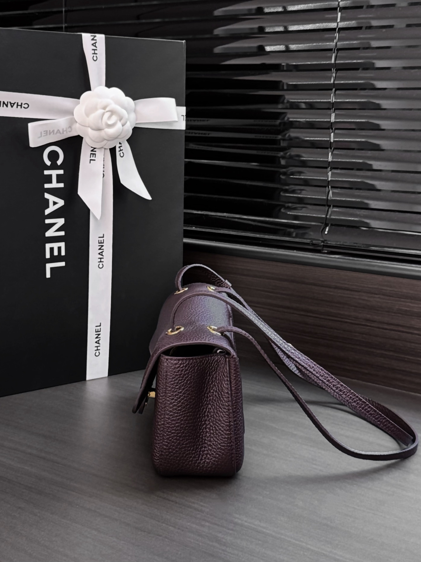 Ch**el Mini Flap Bag Coffee Gold Hardware AS6573 13x20x6cm