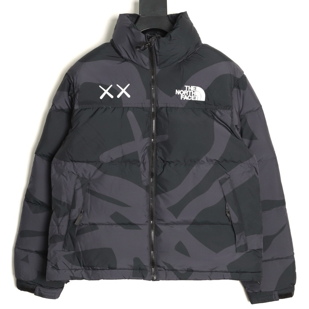 the n0r*h Fa*e x kaws short puffer jacket