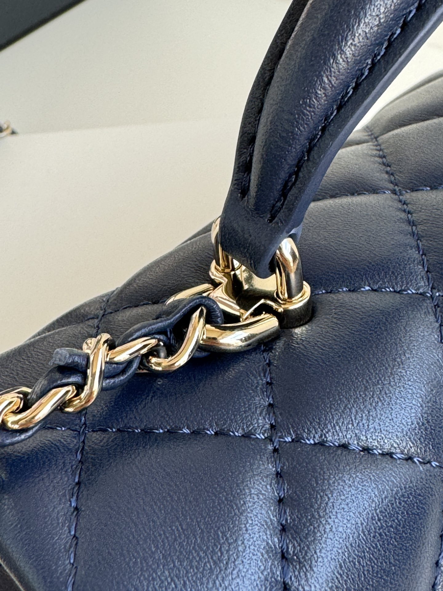 Ch**el mini cf handle royal blue 20x12x6cm