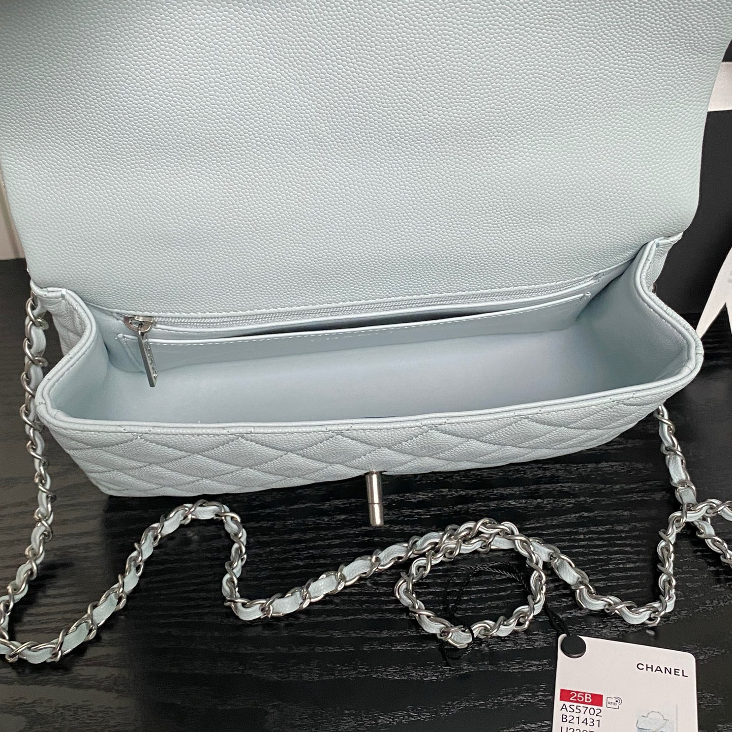 Ch**el flap bag with top handle as5702 22.5x13.5x6cm